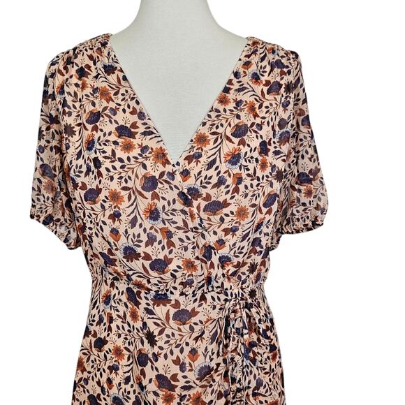 ⚡️SALE! LOFT Floral Ruffle Wrap Dress NWT - Picture 3 of 9